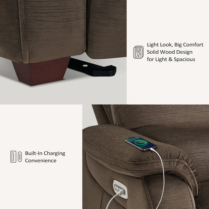 61.6'' Wall Hugger Power Loveseat Recliner Sofa with Adjustable Headrest and USB A & C Charge Ports for Living Room, RVs, Small Spaces, Fabric, ST258M1 | ST258M2 |ST258M3