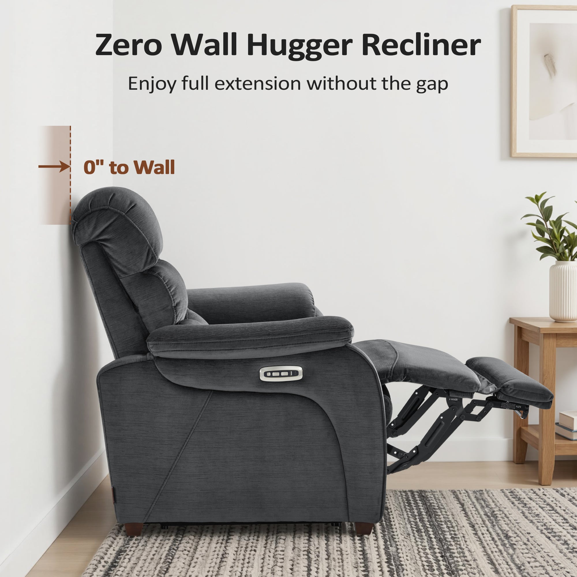 61.6'' Wall Hugger Power Loveseat Recliner Sofa with Adjustable Headrest and USB A & C Charge Ports for Living Room, RVs, Small Spaces, Fabric, ST258M1 | ST258M2 |ST258M3
