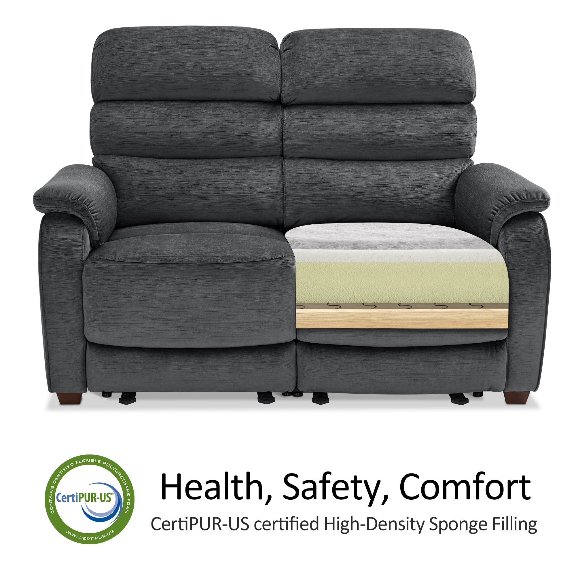 61.6'' Wall Hugger Power Loveseat Recliner Sofa with Adjustable Headrest and USB A & C Charge Ports for Living Room, RVs, Small Spaces, Fabric, ST258M1 | ST258M2 |ST258M3