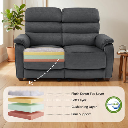 61.6'' Wall Hugger Power Loveseat Recliner Sofa with Adjustable Headrest and USB A & C Charge Ports for Living Room, RVs, Small Spaces, Fabric, ST258M1 | ST258M2 |ST258M3