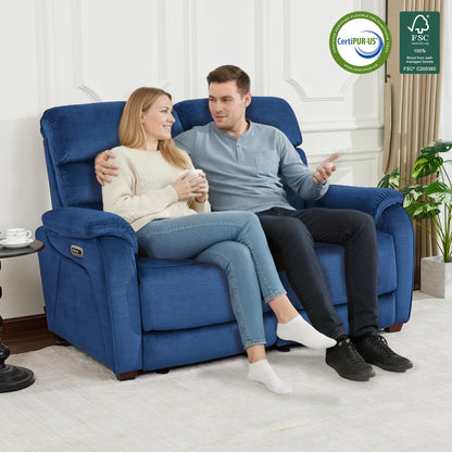 61.6'' Wall Hugger Power Loveseat Recliner Sofa with Adjustable Headrest and USB A & C Charge Ports for Living Room, RVs, Small Spaces, Fabric, ST258M1 | ST258M2 |ST258M3