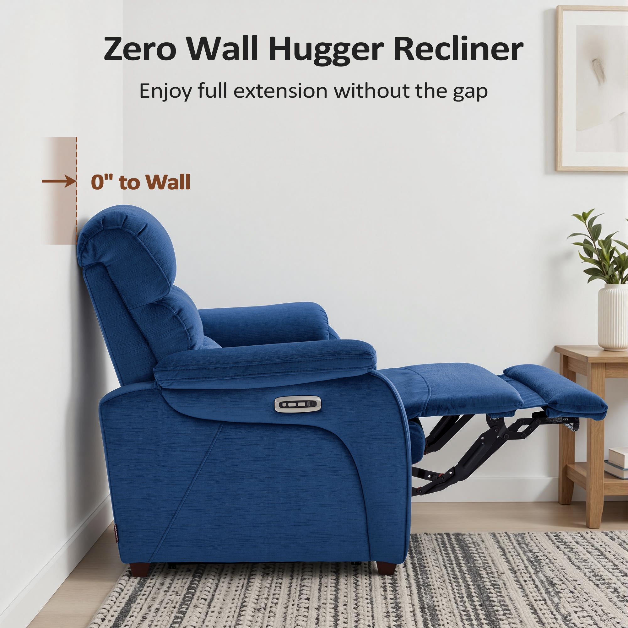 61.6'' Wall Hugger Power Loveseat Recliner Sofa with Adjustable Headrest and USB A & C Charge Ports for Living Room, RVs, Small Spaces, Fabric, ST258M1 | ST258M2 |ST258M3