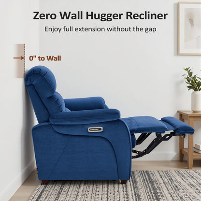 61.6'' Wall Hugger Power Loveseat Recliner Sofa with Adjustable Headrest and USB A & C Charge Ports for Living Room, RVs, Small Spaces, Fabric, ST258M1 | ST258M2 |ST258M3