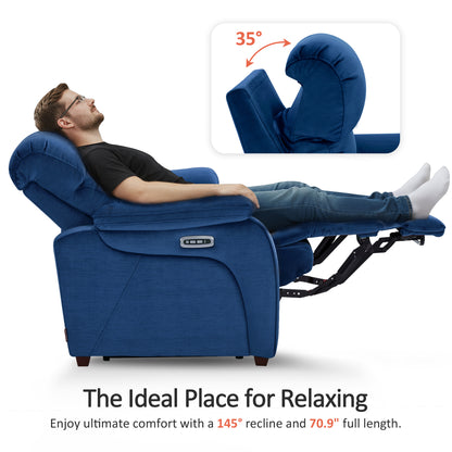 61.6'' Wall Hugger Power Loveseat Recliner Sofa with Adjustable Headrest and USB A & C Charge Ports for Living Room, RVs, Small Spaces, Fabric, ST258M1 | ST258M2 |ST258M3