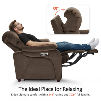 61.6'' Wall Hugger Power Loveseat Recliner Sofa with Adjustable Headrest and USB A & C Charge Ports for Living Room, RVs, Small Spaces, Fabric, ST258M1 | ST258M2 |ST258M3