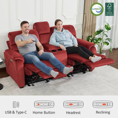 61.6" Power Wall Hugger Loveseat with Adjustable Headrest, Fabric ST258M1 | ST258M2 |ST258M3