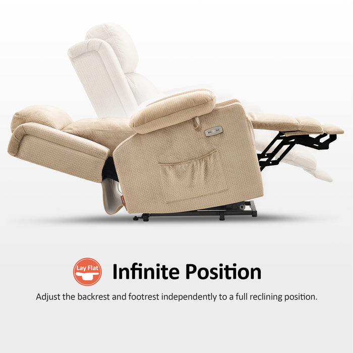 MCombo Medium Dual Motor Power Lift Recliner Chair with Massage and He