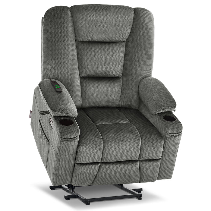 MCombo Large-Wide Power Lift Recliner Chair with Massage and Heat for Big and Tall Elderly People, Fabric R7541