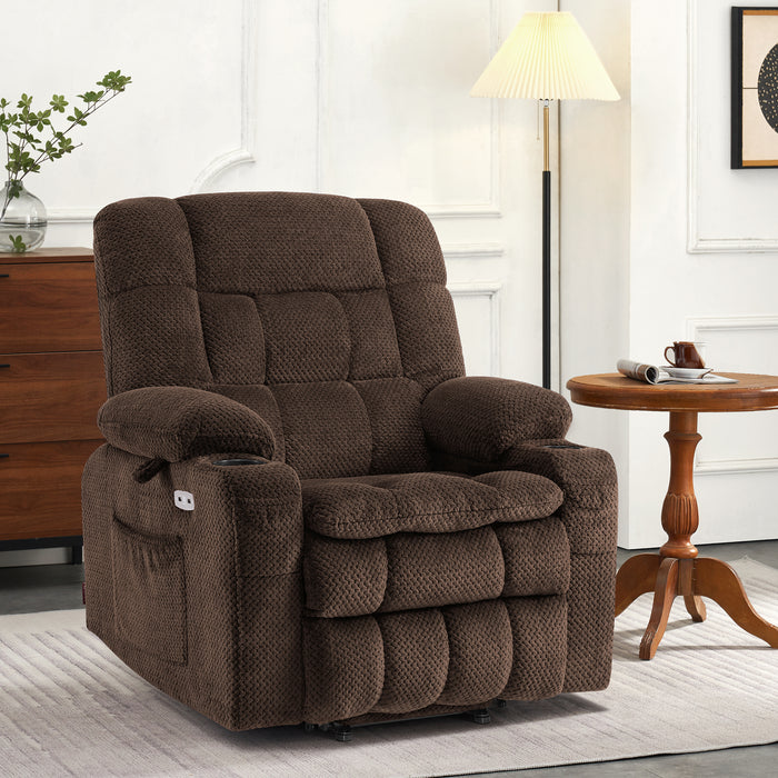 MCombo Dual Motor Power Lift Recliner Chair with Massage and Heat for Elderly People, Infinite Position, USB Ports, Cup Holders, Extended Footrest, Fabric, 7893(Small),7890(Medium),R7897(Medium Wide),R7891(Large Wide)