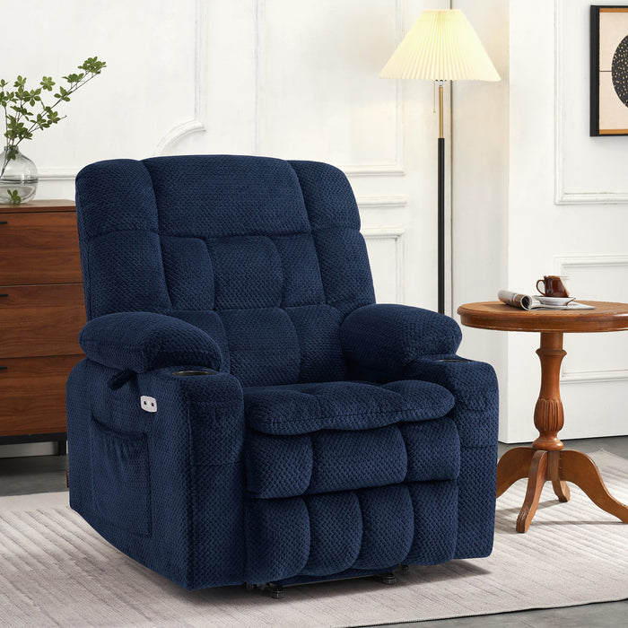 MCombo Dual Motor Power Lift Recliner Chair with Massage and Heat for Elderly People, Infinite Position, USB Ports, Cup Holders, Extended Footrest, Fabric, 7893(Small),7890(Medium),R7897(Medium Wide),R7891(Large Wide)