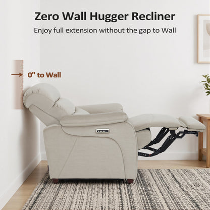 Zero Wall-Hugger Power Recliner Chair, Small Spaces and RV, Fabric ST257