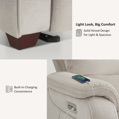 Zero Wall-Hugger Power Recliner Chair, Small Spaces and RV, Fabric ST257