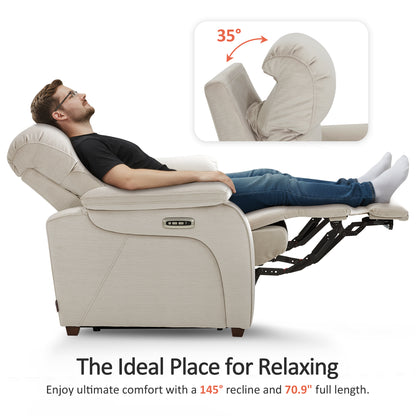 61.6'' Wall Hugger Power Loveseat Recliner Sofa with Adjustable Headrest and USB A & C Charge Ports for Living Room, RVs, Small Spaces, Fabric, ST258M1 | ST258M2 |ST258M3