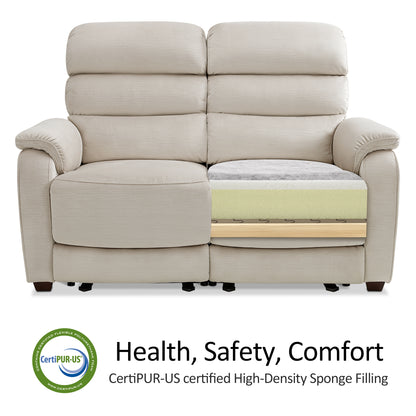 61.6'' Wall Hugger Power Loveseat Recliner Sofa with Adjustable Headrest and USB A & C Charge Ports for Living Room, RVs, Small Spaces, Fabric, ST258M1 | ST258M2 |ST258M3