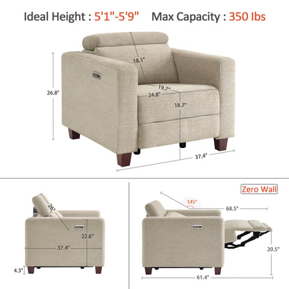 High Leg Power Recliner Chair, HL128