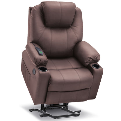 Power Lift Recliner Chair for Elderly, Massage and Heat, Faux Leather 7040|7516|7141|R7045|R7510