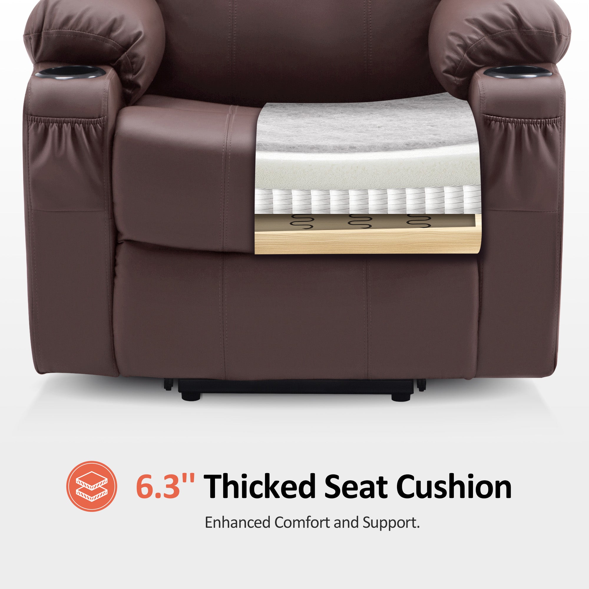 Power Lift Recliner Chair for Elderly, Massage and Heat, Faux Leather 7040|7516|7141|R7045|R7510