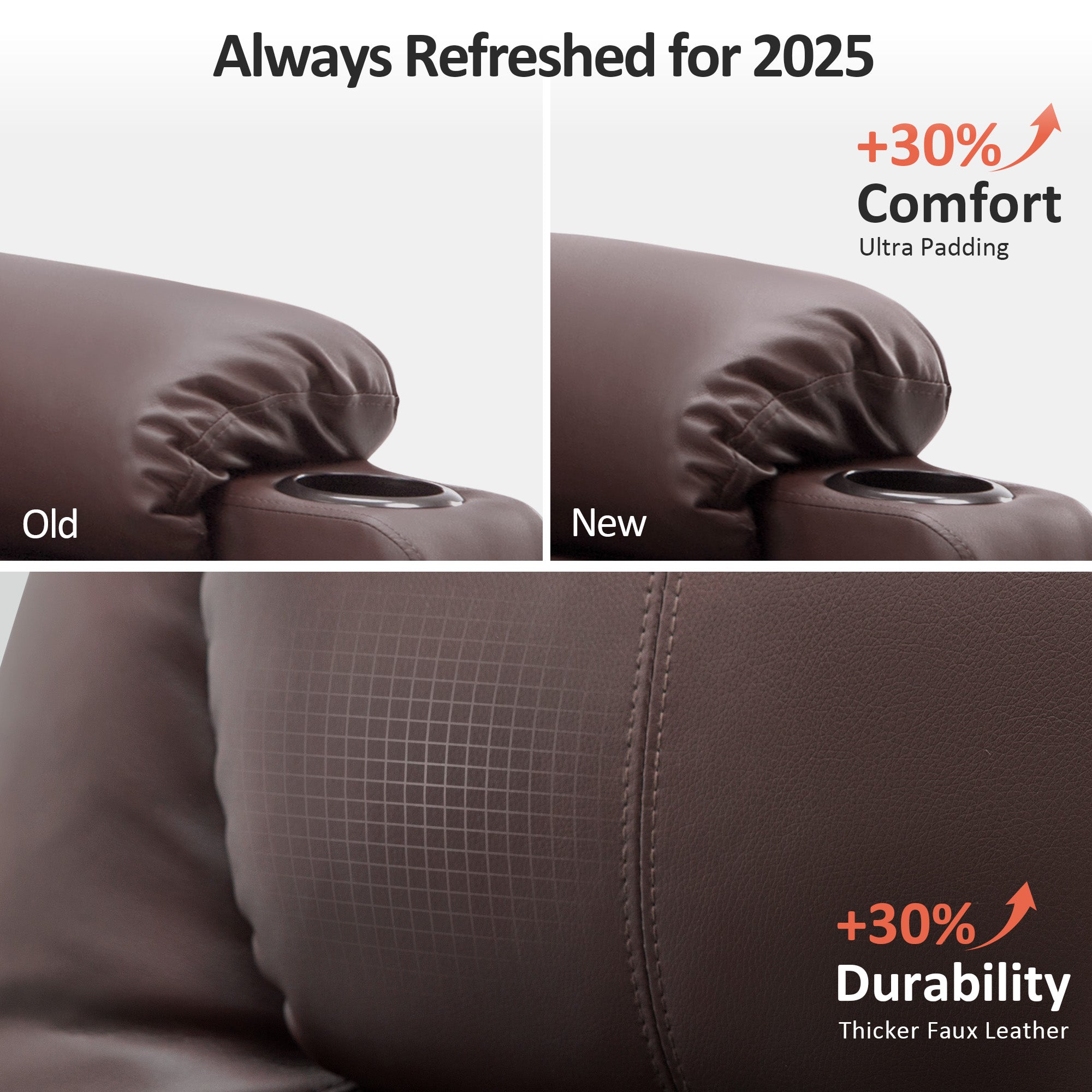 Power Lift Recliner Chair for Elderly, Massage and Heat, Faux Leather 7040|7516|7141|R7045|R7510