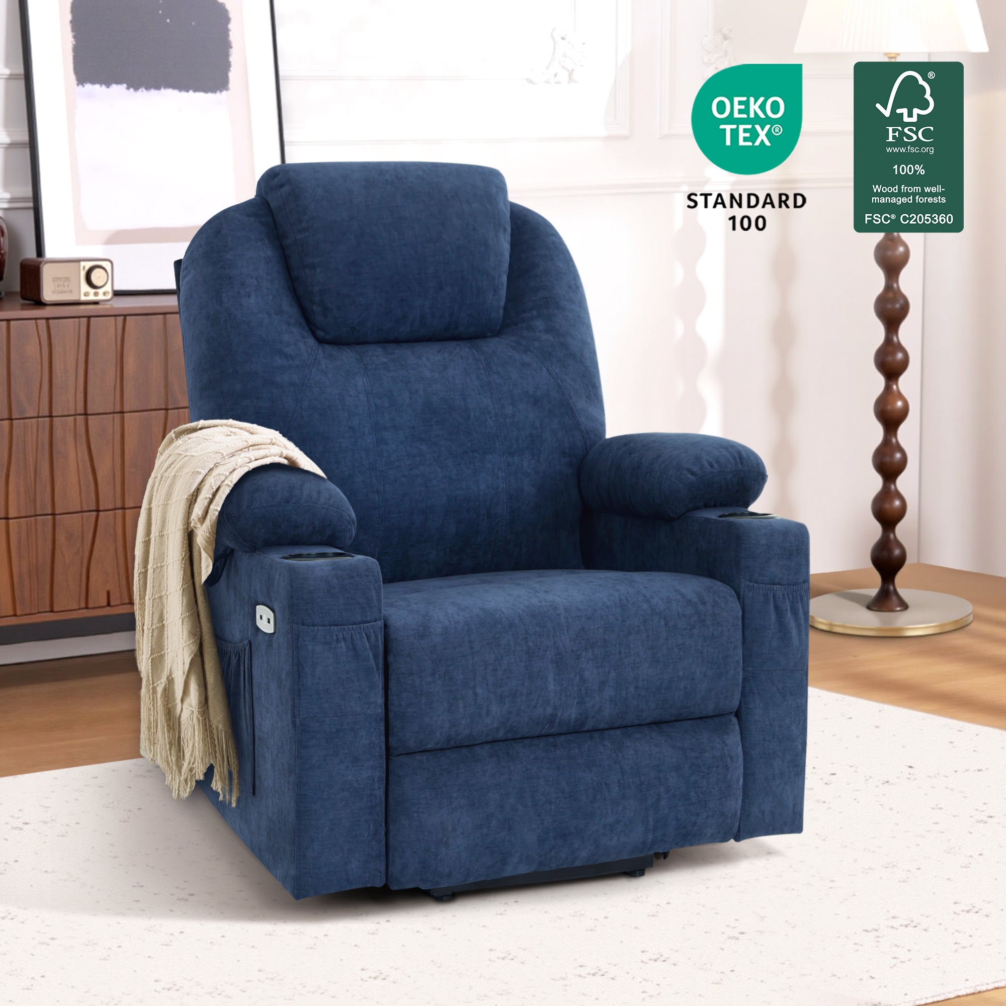 Massage and Heat, Lift Recliner Chair for Elderly
