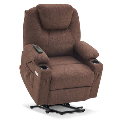 Power Lift Recliner Chair for Elderly, Massage and Heat, Fabric 7040|7516|7141