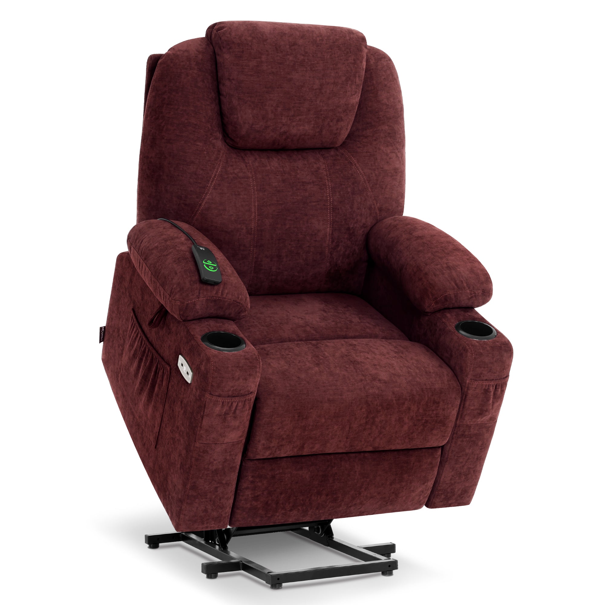 Power Lift Recliner Chair for Elderly, Massage and Heat, Fabric 7040|7516|7141