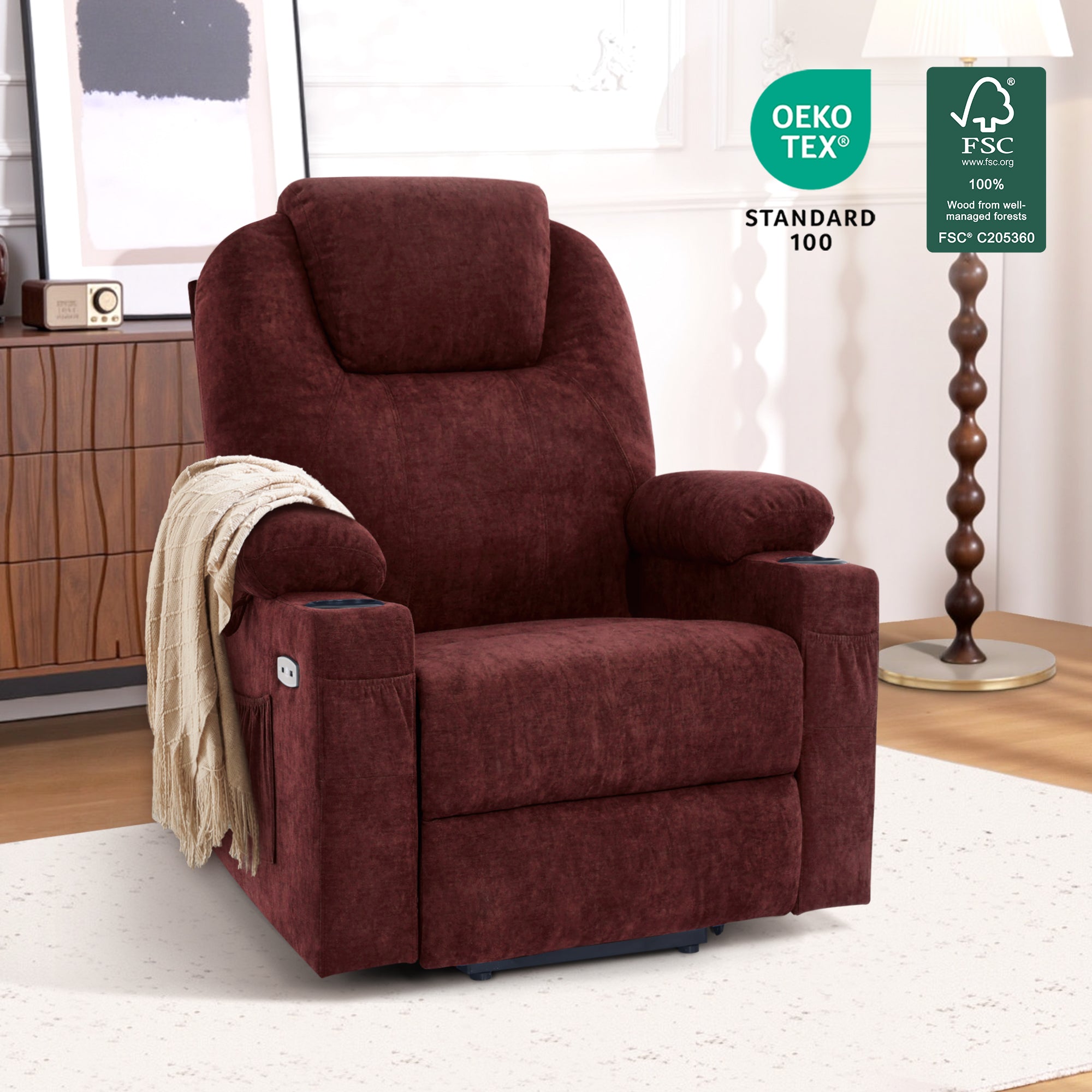 Massage and Heat, Lift Recliner Chair for Elderly