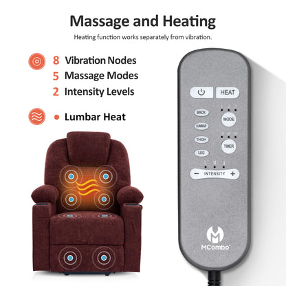 Massage and Heat, Lift Recliner Chair for Elderly
