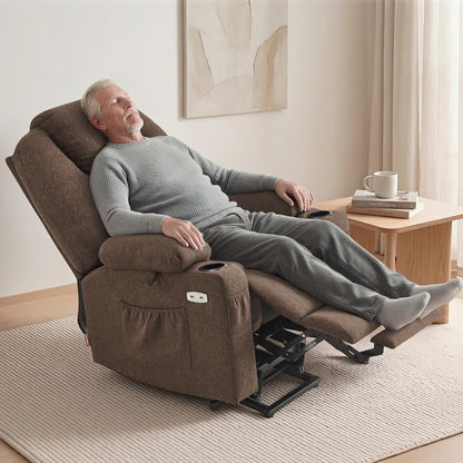 Power Lift Recliner Chair for Elderly, Massage and Heat, Fabric 7040|7516|7141|R7042|R7045|R7510