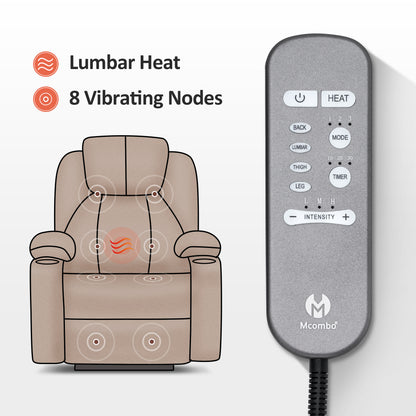 Power Lift Recliner Chair for Elderly, Massage and Heat, Fabric 7040|7516|7141|R7042|R7045|R7510