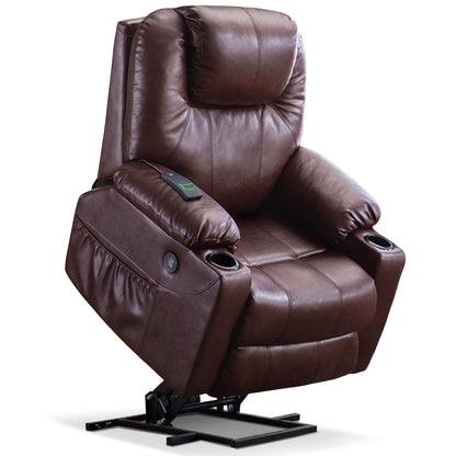 Power Lift Recliner Chair for Elderly, Massage and Heat, Faux Leather 7040|7516|7141|R7045|R7510