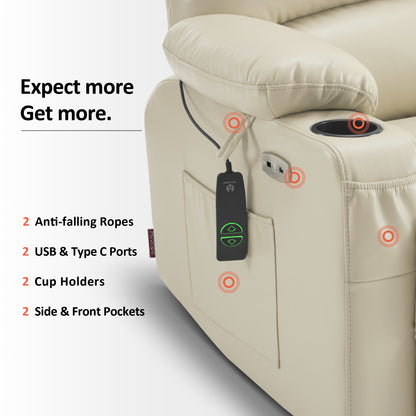 Power Lift Recliner Chair, Massage and Heat, Faux Leather 7095|7099|R7092|R7096