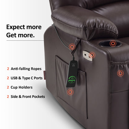 Power Lift Recliner Chair, Massage and Heat, Faux Leather 7095|7099|R7092|R7096
