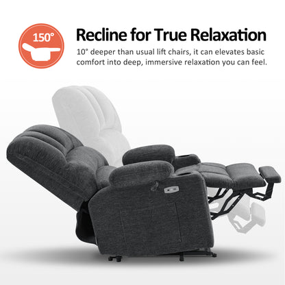 Power Lift Recliner Chair for Elderly, Massage and Heat, Fabric 7095|R7092|R7096|R7093