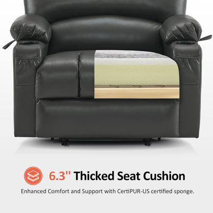 Power Lift Recliner Chair, Massage and Heat, Faux Leather 7095|7099|R7092|R7096