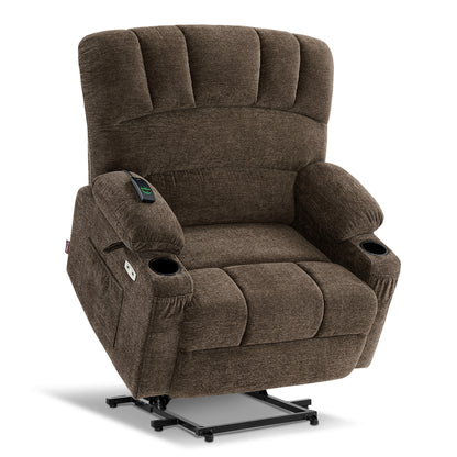 Power Lift Recliner Chair for Elderly, Massage and Heat, Fabric 7095|7099|R7092|R7096|R7093