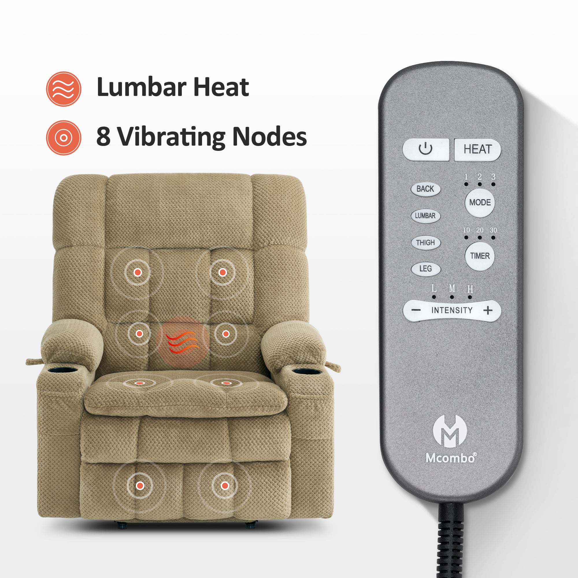 Dual Motor Power Lift Recliner Chair for Elderly, Massage and Heat, Lay Flat for Sleeping, Fabric 7890|7893|7896|R7897|R7891|R7894