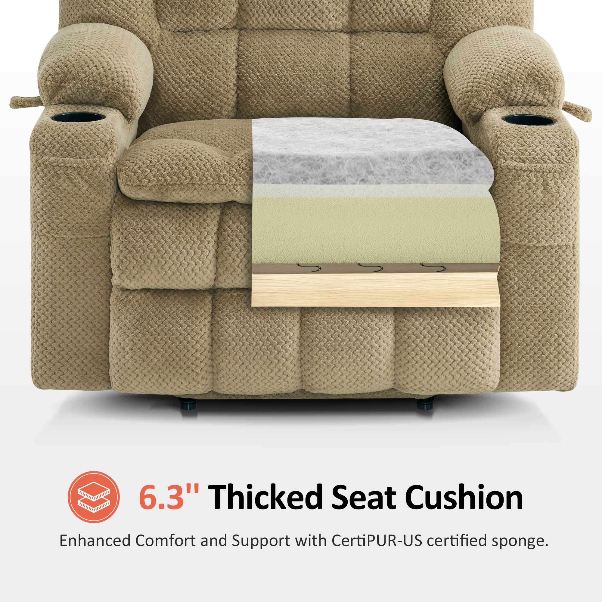 Dual Motor Power Lift Recliner Chair for Elderly, Massage and Heat, Lay Flat for Sleeping, Fabric 7890|7893|7896|R7897|R7891|R7894