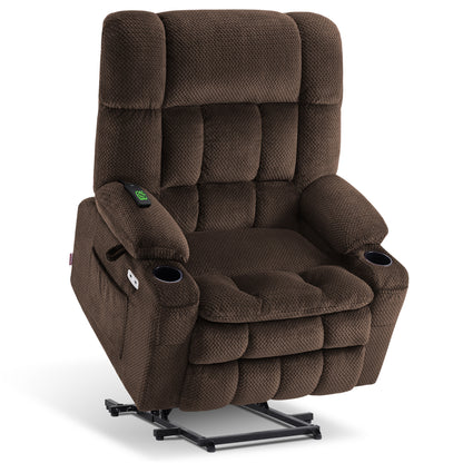 Dual Motor Power Lift Recliner Chair for Elderly, Massage and Heat, Lay Flat for Sleeping, Fabric 7890|7893|7896|R7897|R7891|R7894