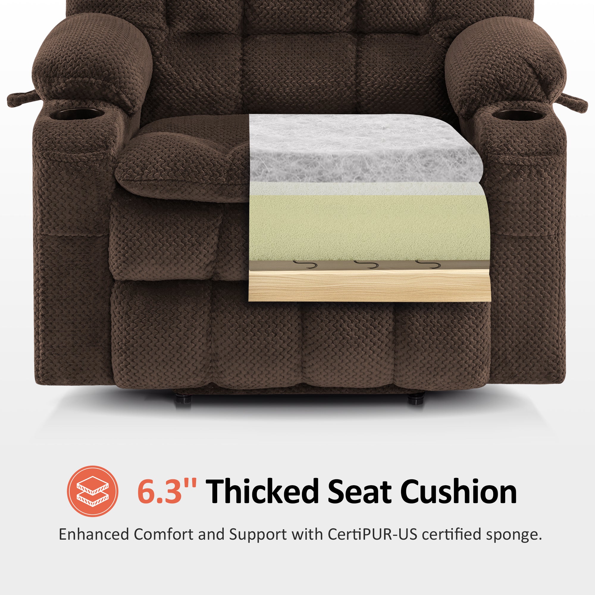 Dual Motor Power Lift Recliner Chair for Elderly, Massage and Heat, Lay Flat for Sleeping, Fabric 7890|7893|7896|R7897|R7891|R7894