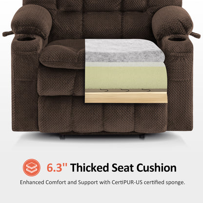 Dual Motor Power Lift Recliner Chair for Elderly, Massage and Heat, Lay Flat for Sleeping, Fabric 7890|7893|7896|R7897|R7891|R7894