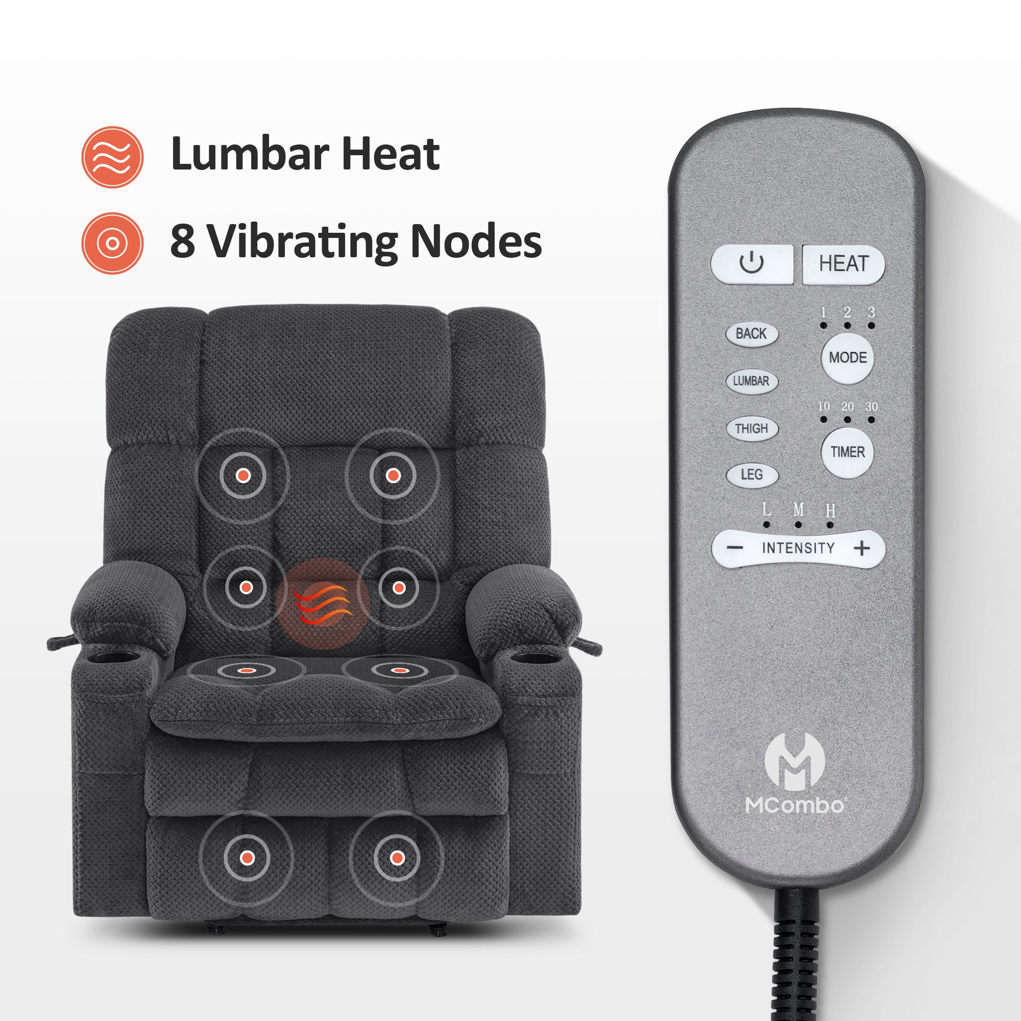 Dual Motor Power Lift Recliner Chair for Elderly, Massage and Heat, Lay Flat for Sleeping, Fabric 7890|7893|7896|R7897|R7891|R7894