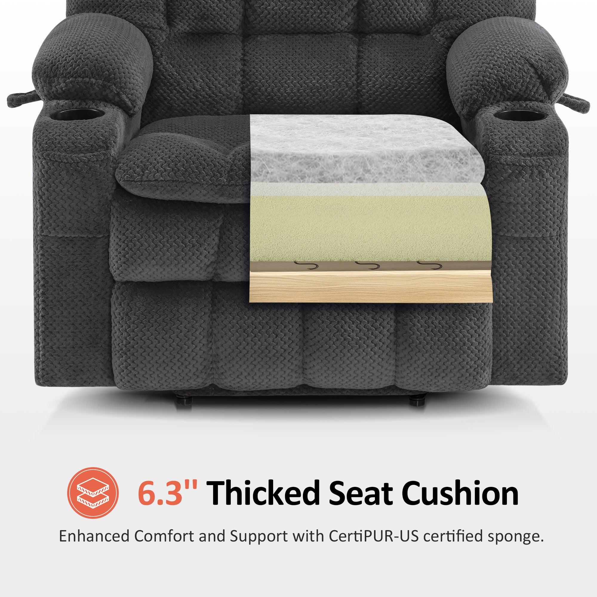 Dual Motor Power Lift Recliner Chair for Elderly, Massage and Heat, Lay Flat for Sleeping, Fabric 7890|7893|7896|R7897|R7891|R7894