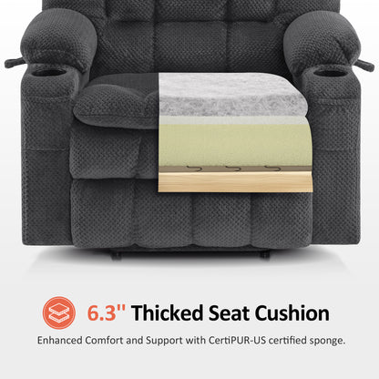 Dual Motor Power Lift Recliner Chair for Elderly, Massage and Heat, Lay Flat for Sleeping, Fabric 7890|7893|7896|R7897|R7891|R7894
