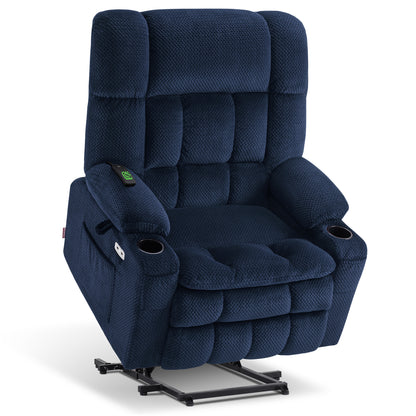 Dual Motor Power Lift Recliner Chair for Elderly, Massage and Heat, Lay Flat for Sleeping, Fabric 7890|7893|7896|R7897|R7891|R7894