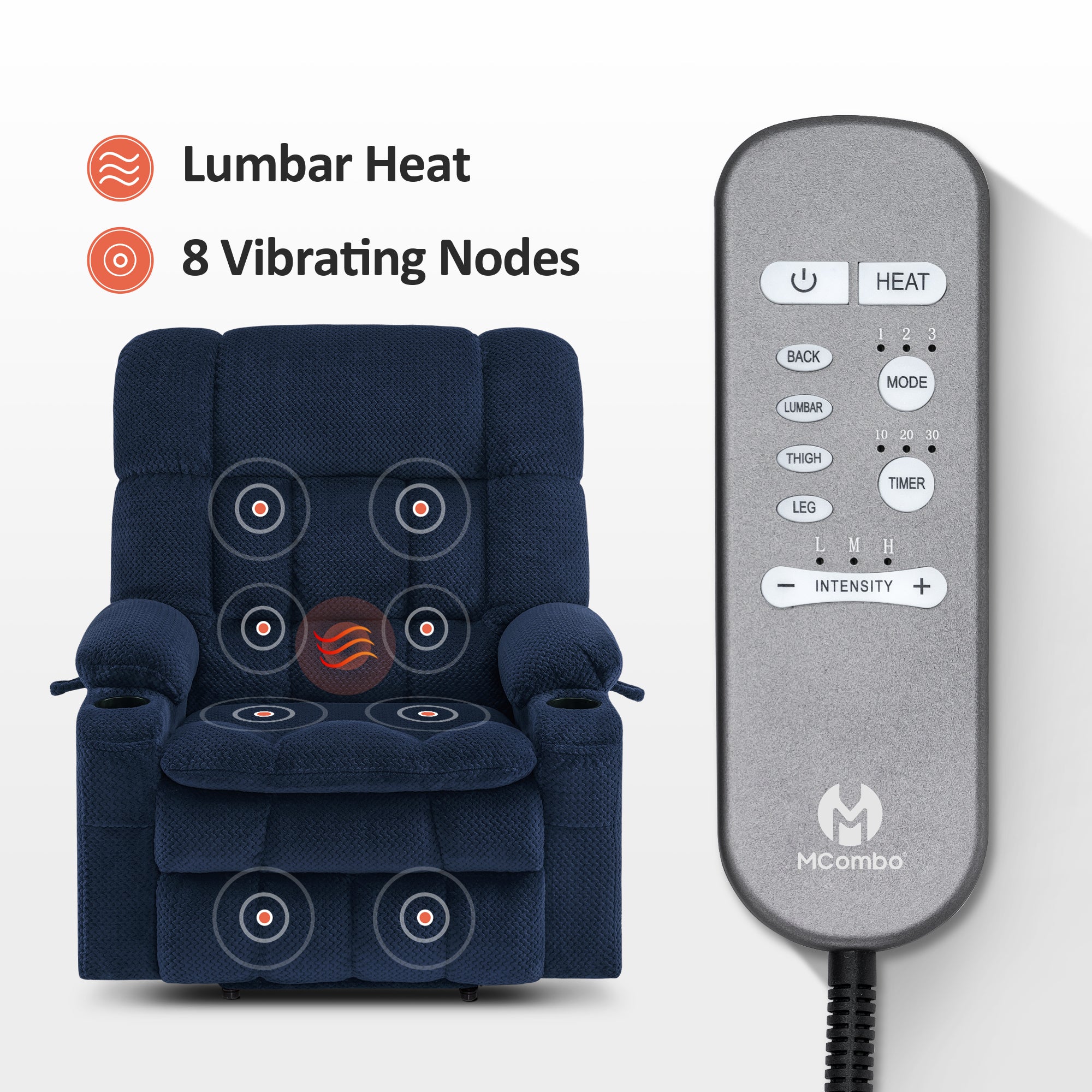 Dual Motor Power Lift Recliner Chair for Elderly, Massage and Heat, Lay Flat for Sleeping, Fabric 7890|7893|7896|R7897|R7891|R7894