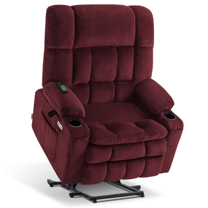 Dual Motor Power Lift Recliner Chair for Elderly, Massage and Heat, Lay Flat for Sleeping, Fabric 7890|7893|7896|R7897|R7891|R7894