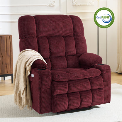 Dual Motor Power Lift Recliner Chair for Elderly, Massage and Heat, Lay Flat for Sleeping, Fabric 7890|7893|7896|R7897|R7891|R7894