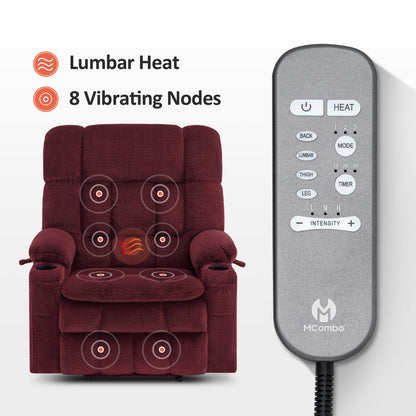 Dual Motor Power Lift Recliner Chair for Elderly, Massage and Heat, Lay Flat for Sleeping, Fabric 7890|7893|7896|R7897|R7891|R7894