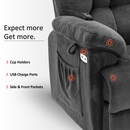 Power Lift Recliner Chair for Elderly, Massage and Heat, 7533