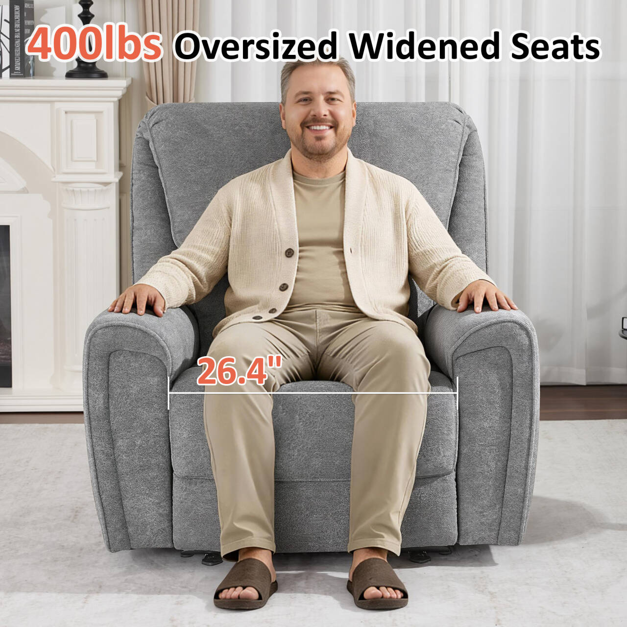 MCombo Power Recliner Chair Oversized 400 Pounds, Electric Recliner Chairs for Adults, Oversized Recliner Sofa Chair for Home, Living Room, Bedroom OE675 (Recommended Height: 5'5"-6'1")